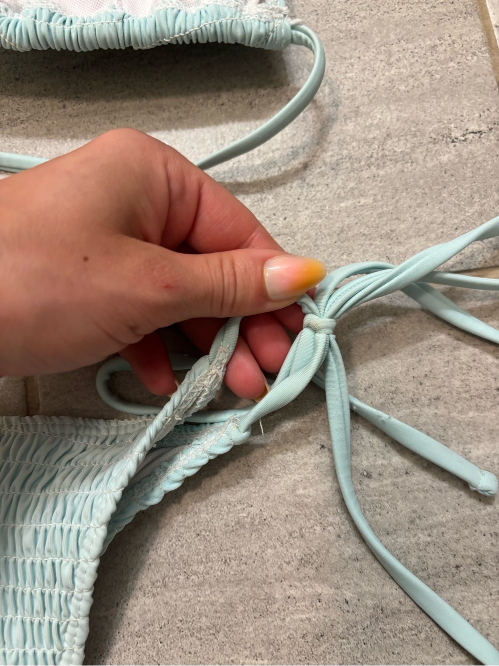 Smocked Triangle Bikini Set - Picture 8 of 8